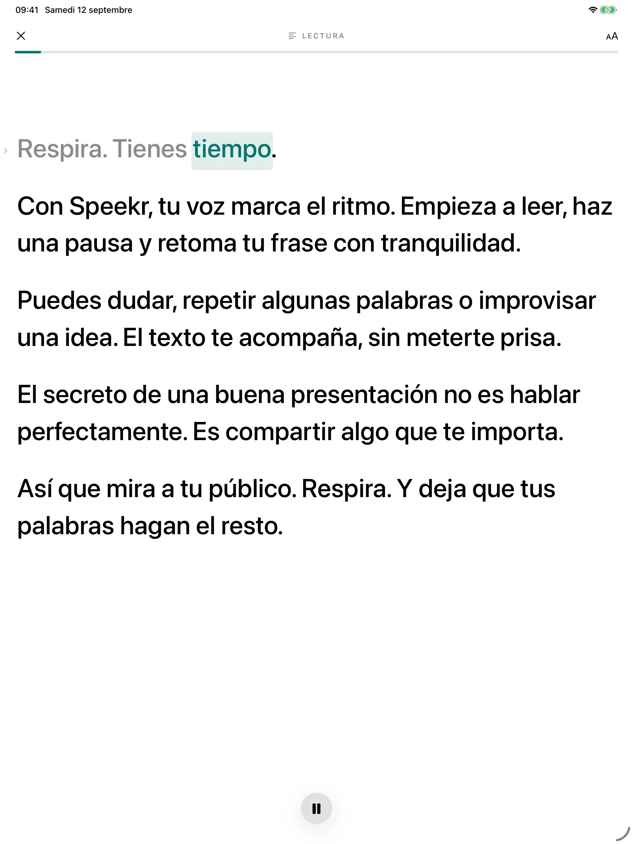 iPad — Tus palabras, donde miras.