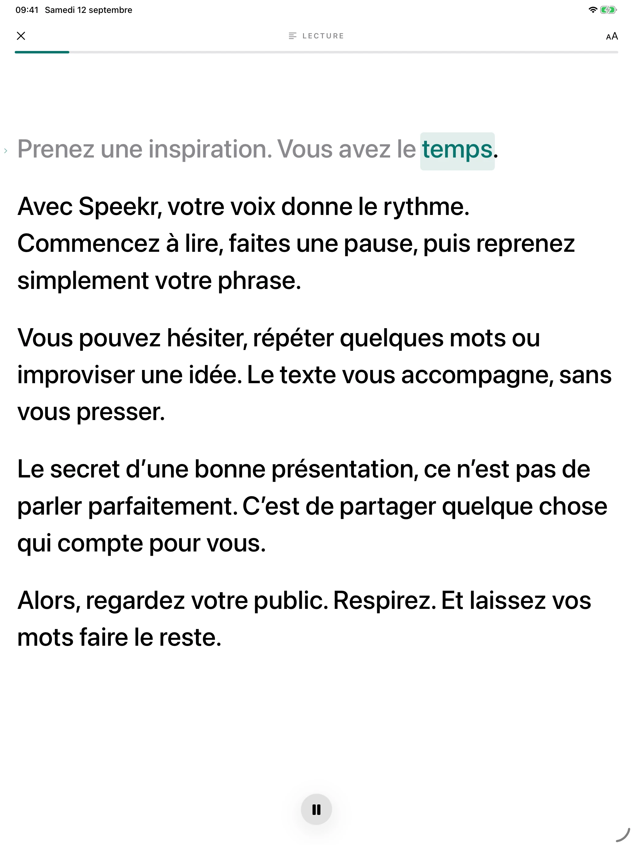iPad — Le texte, là où vous regardez.